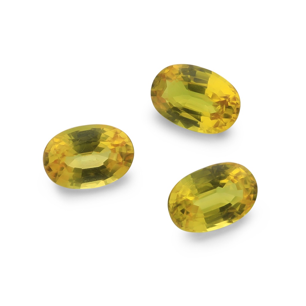 Yellow Sapphire 6x4mm+/- Oval Set of 3