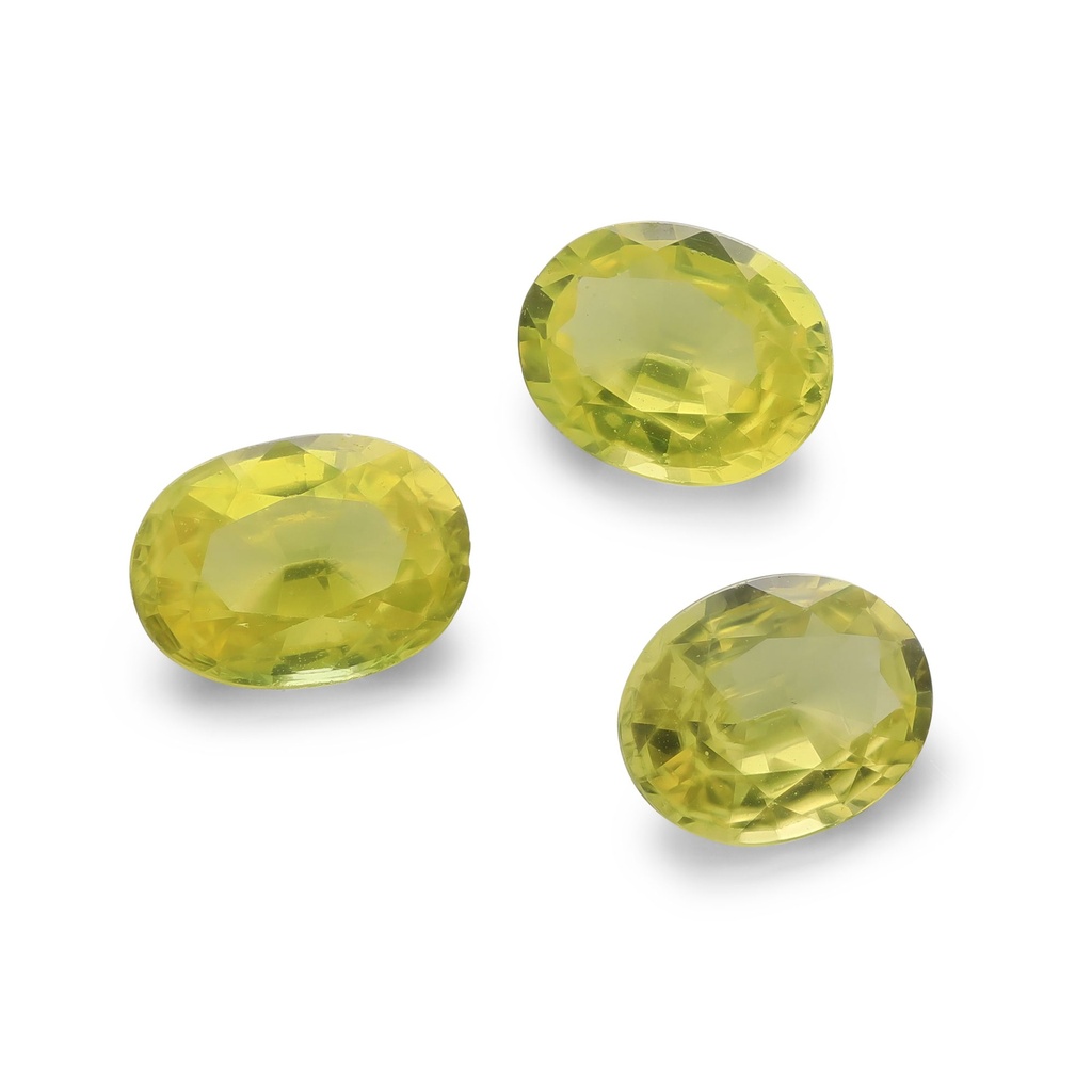 Yellow Sapphire 5.5x4mm +/- Oval Set of 3