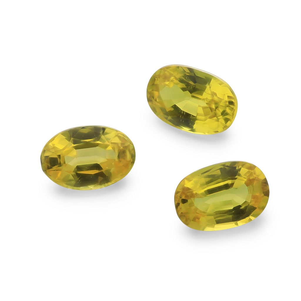 Yellow Sapphire 6x4mm+/- Oval Set of 3