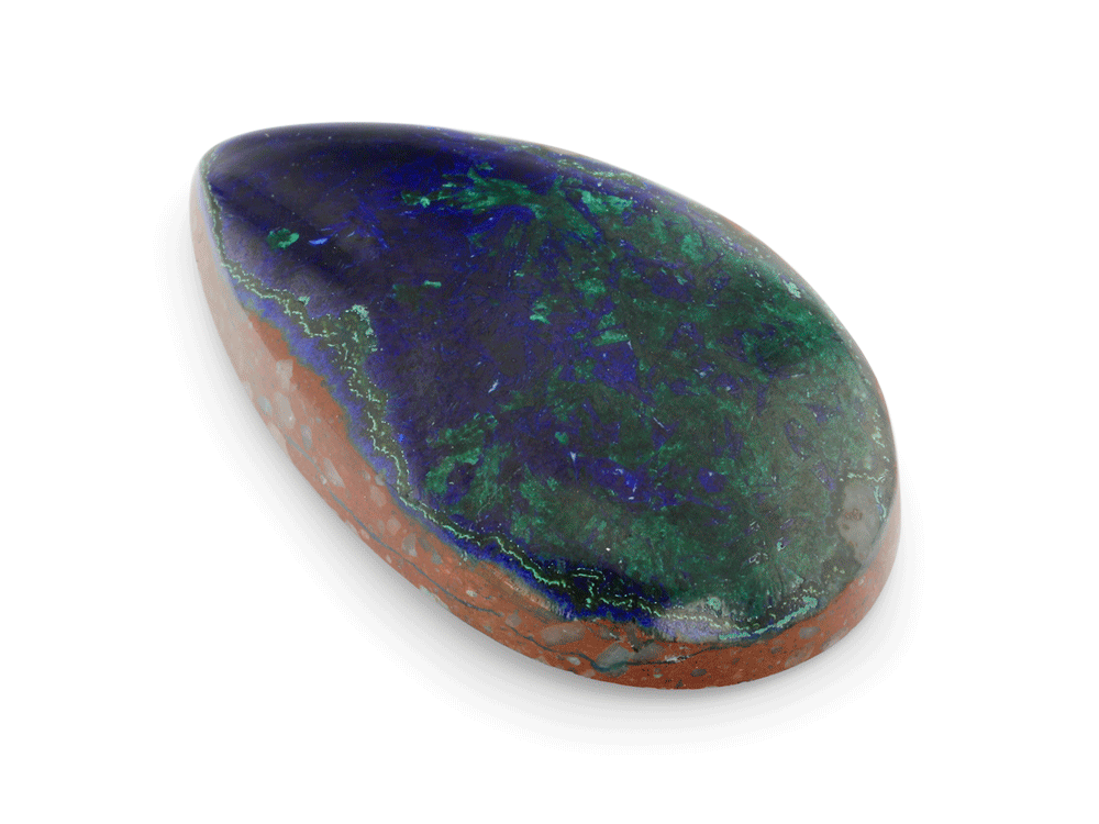 Azurite Malachite 43x26mm Pear Shape Cabochon