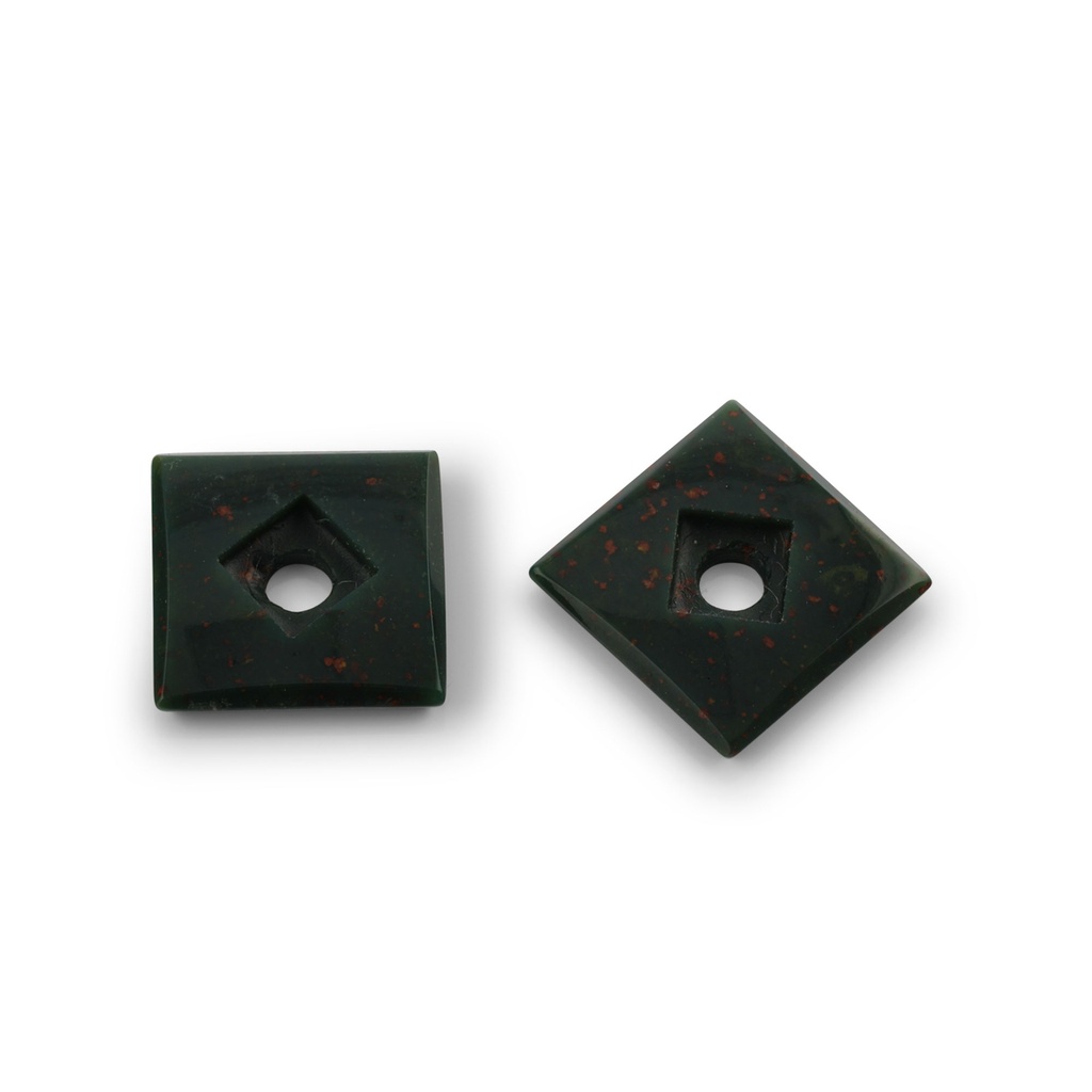 [BLOOJ10015] Bloodstone 10mm Square Buff Top Countersunk