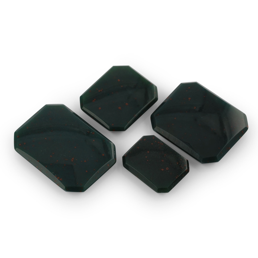 Bloodstone 8x6.5mm Emerald Cut Buff Top