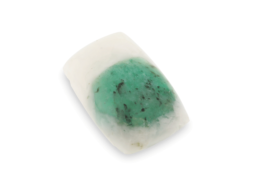 [ORNX20021] Quartz with Emerald 21x14mm Cushion Cabochon