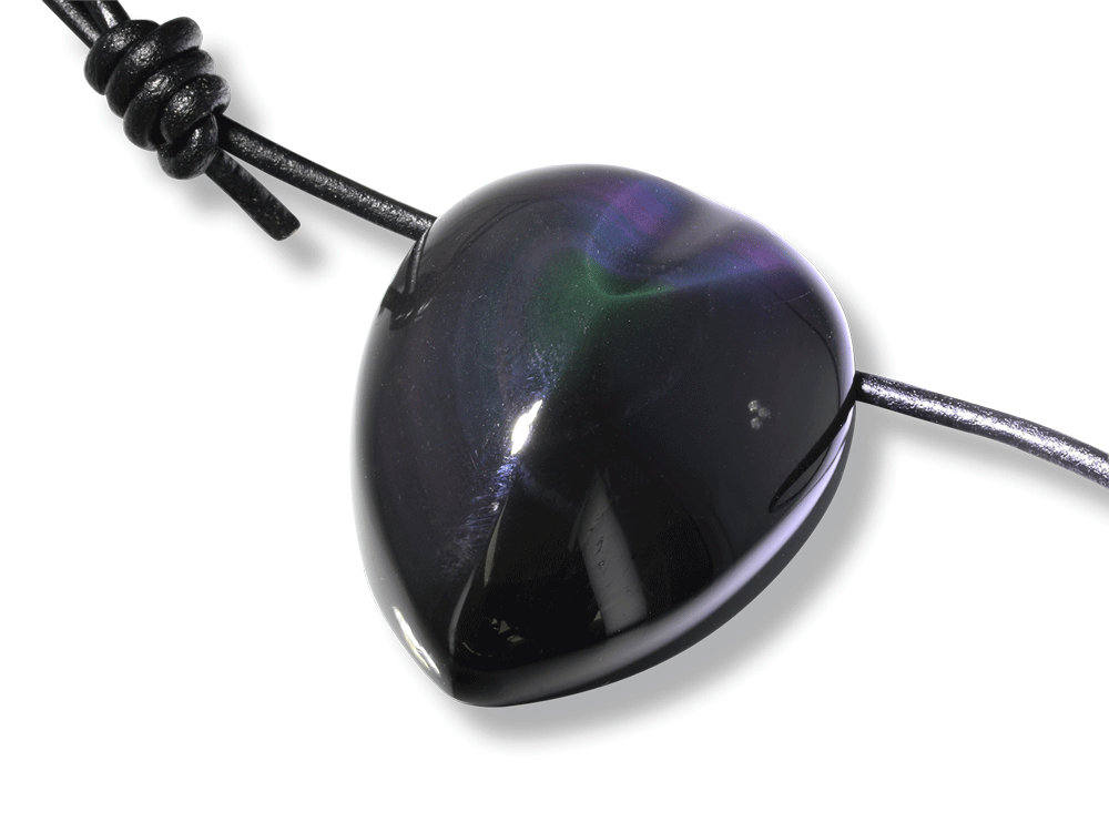 Rainbow Obsidian 38x31mm Pear Shape Pendant 