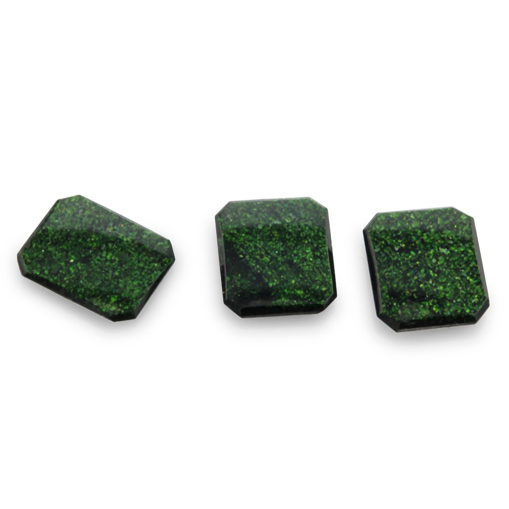 Green Goldstone 12x10mm Octagonal Buff Top