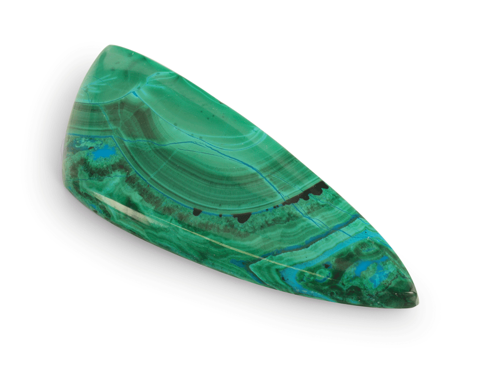 [ORNX3185] Ray Chrysocolla 42x17.50mm Triangle Free Form