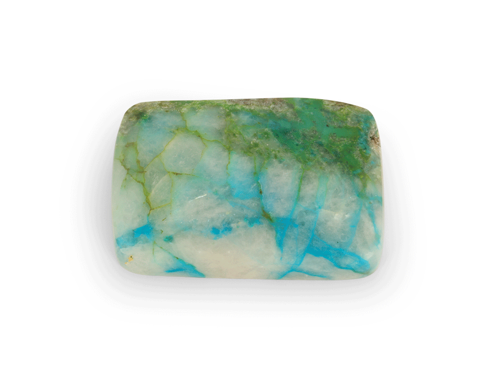 Copper, Chrysocolla Quartz 27x18.5mm Rectangle 