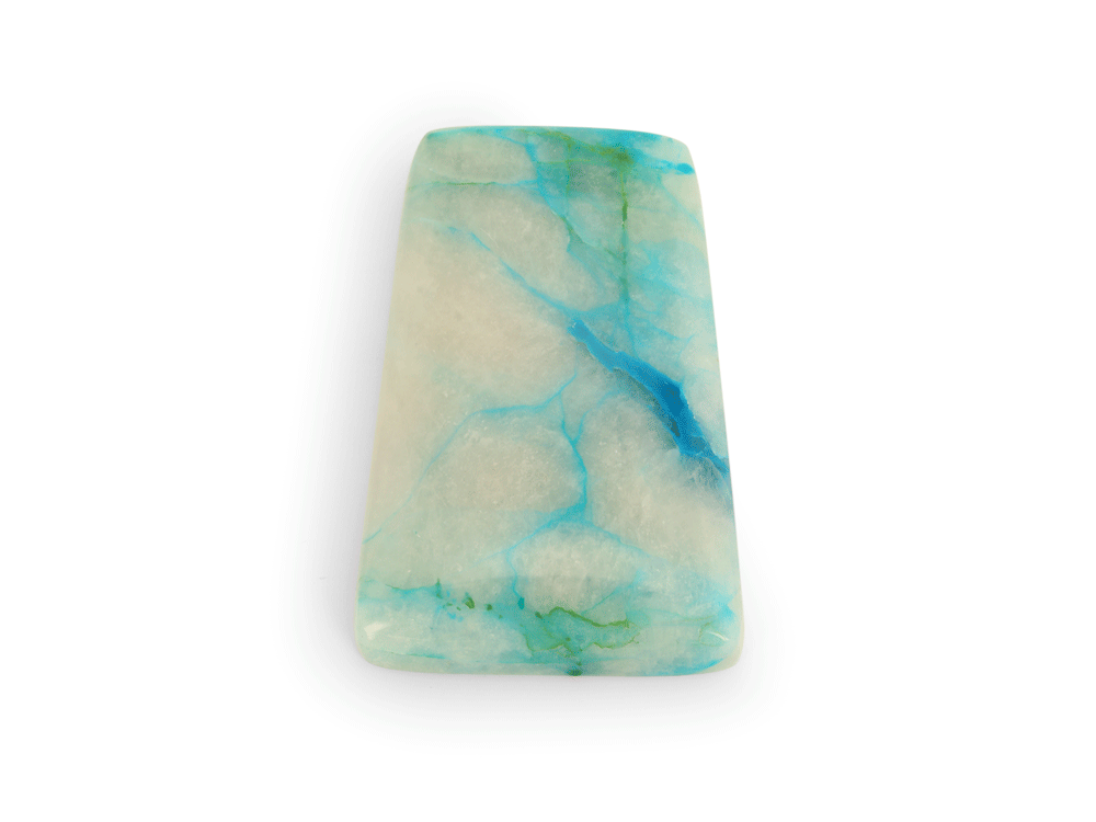 Copper, Chrysocolla Quartz 45x26mm Rectangle 