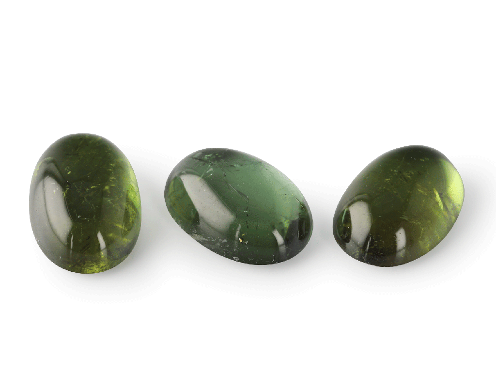 [UGVC0604P1] Green Tourmaline 6x4mm Oval Cabochon 