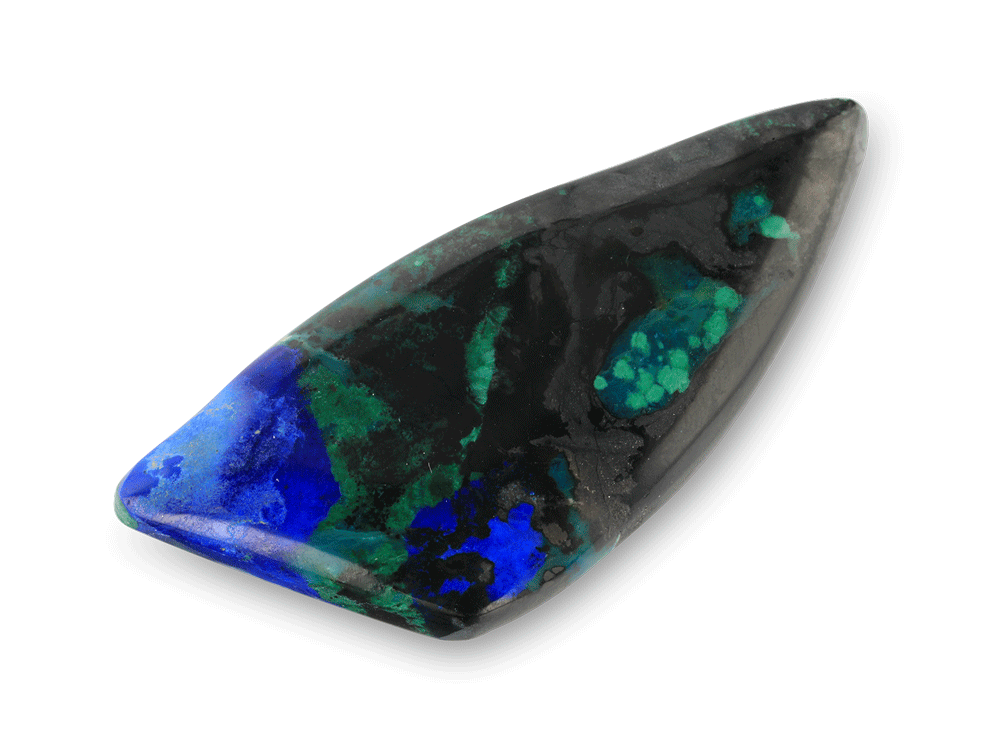Bisbee Azurite & Malachite 36.5x17mm Triangular Free Form