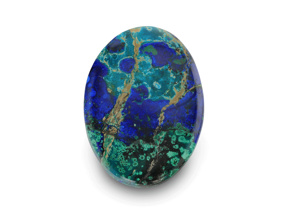 [ORNX3368] Bisbee Azurite & Malachite 46.5x33.5mm Oval 