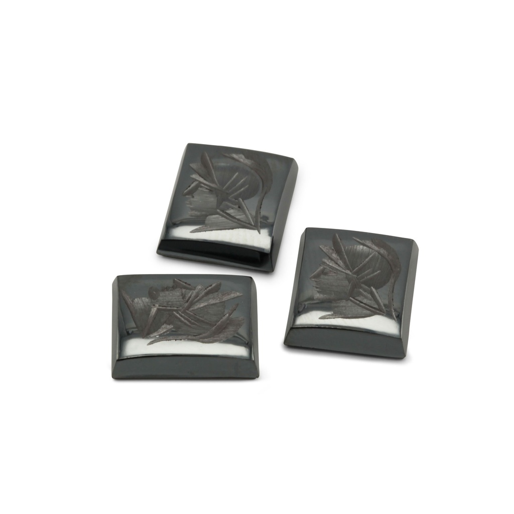 Haematite 12x10mm Rectangle Intaglio SB 