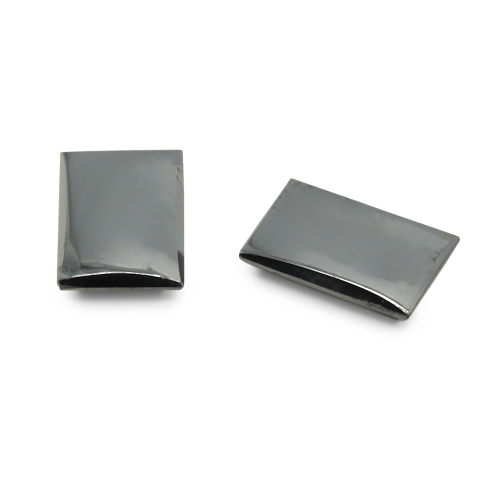 Haematite 12x8mm Rectangular Buff Top German Cut 