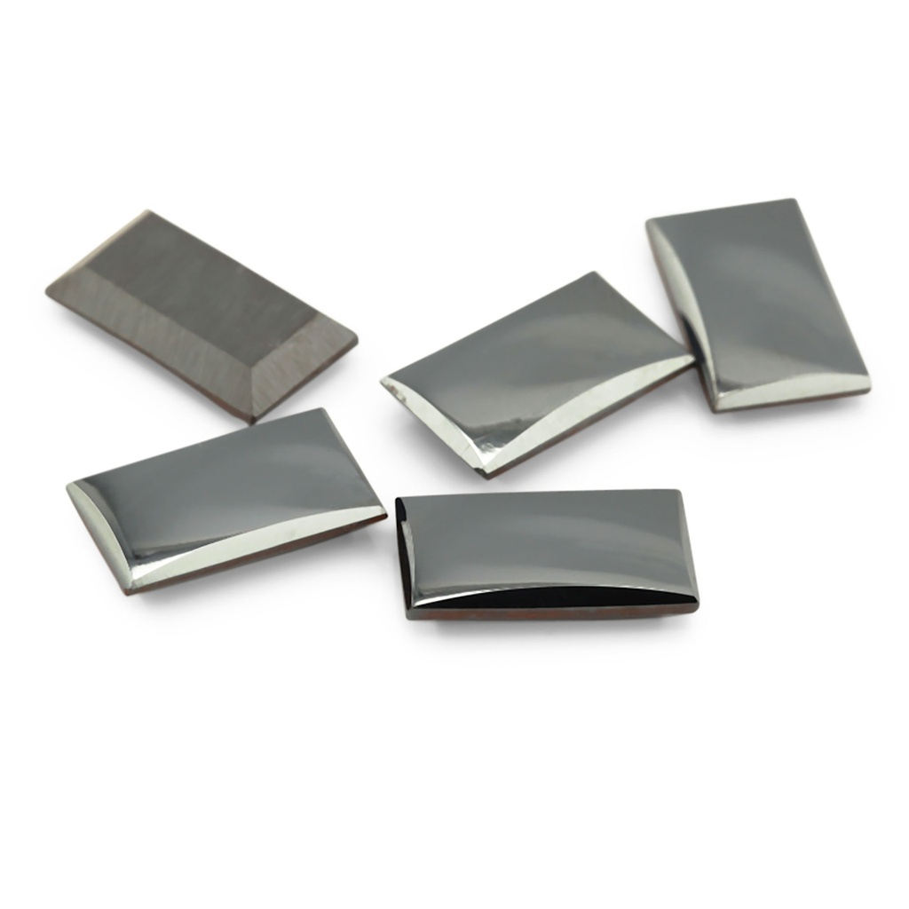 Haematite 14x8mm Baguette Buff Top German Cut 