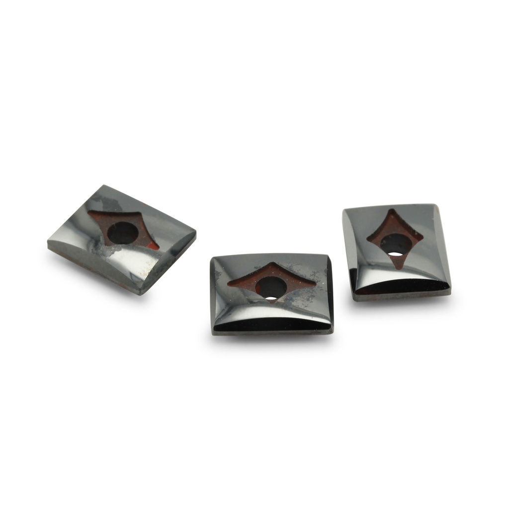 Haematite 12x10mm Rectangular Buff Top Curve Countersunk 