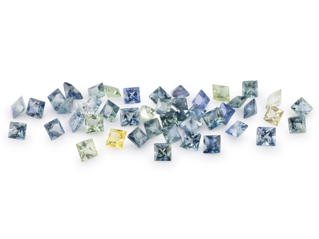 [SFQP-0225] Beryllium Treated Sapphire Fancy Colours 2.25mm Princess Cut