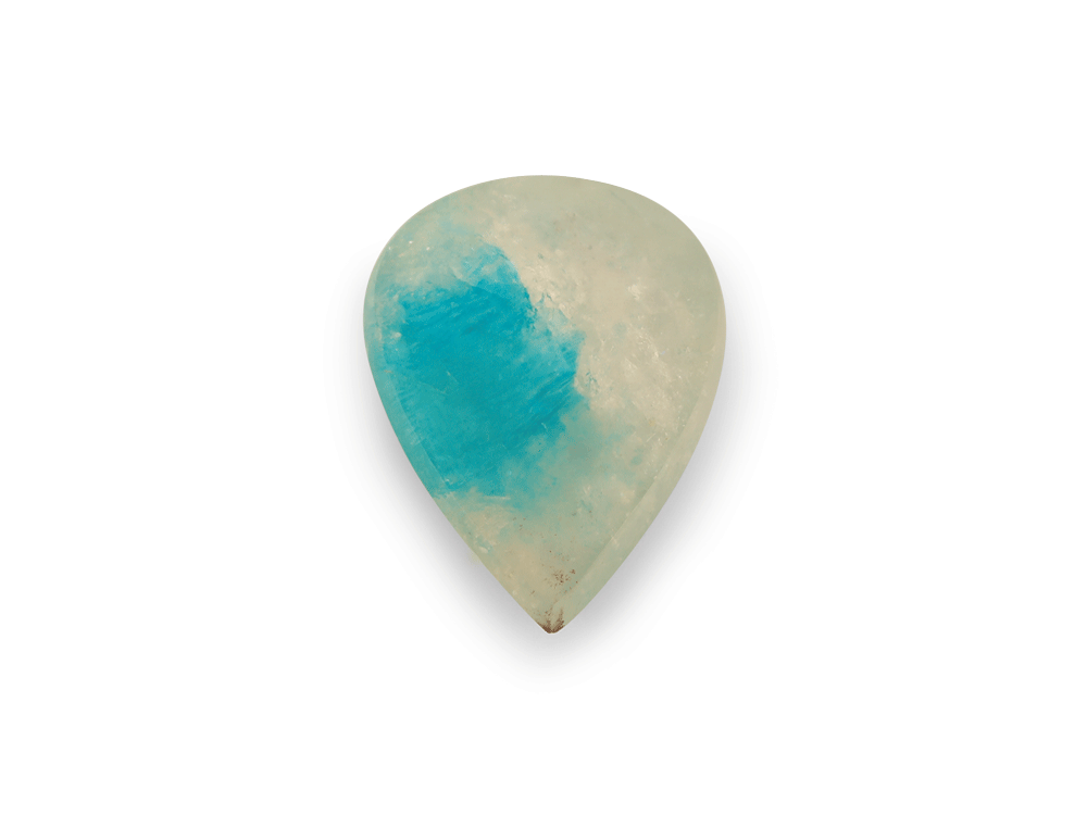 Quartz w Amazonite 13.5x10mm Pear Shape 