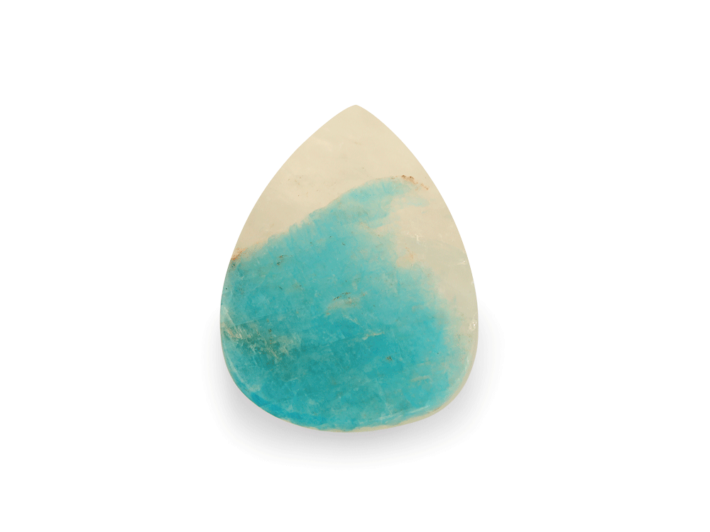 [QZX3302] Quartz w Amazonite 18x13mm Pear Shape 