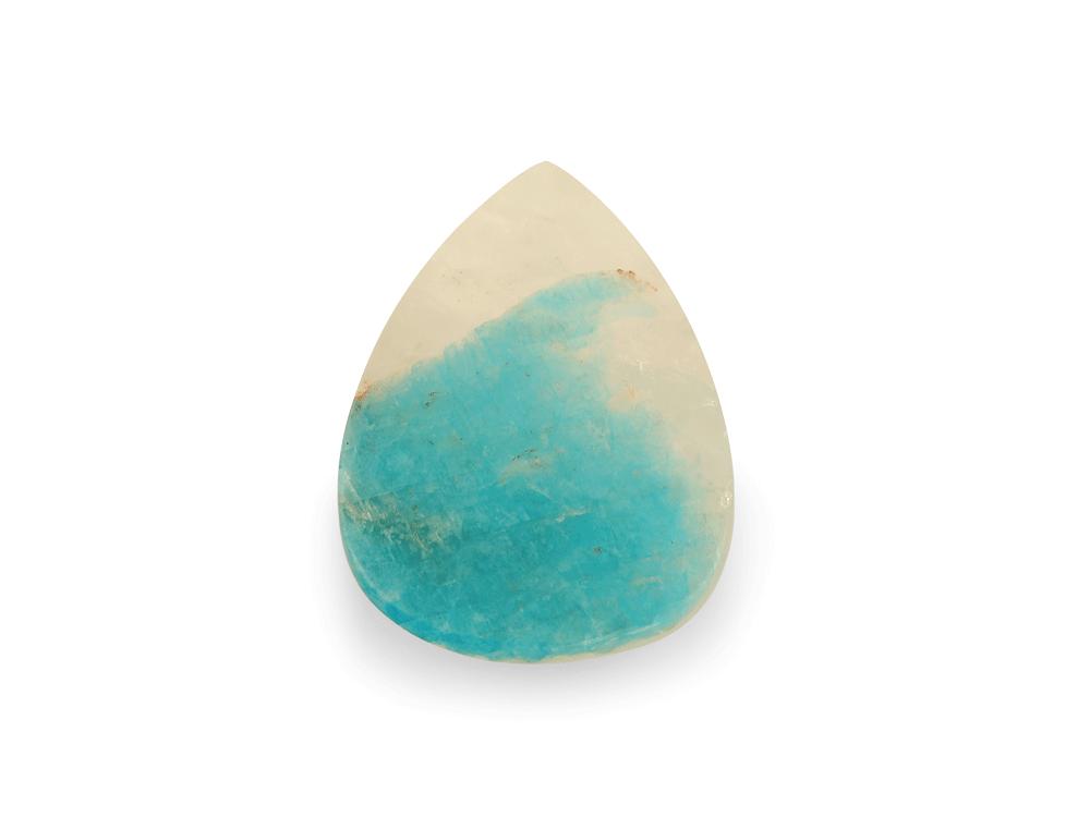 Quartz w Amazonite 18x13mm Pear Shape 