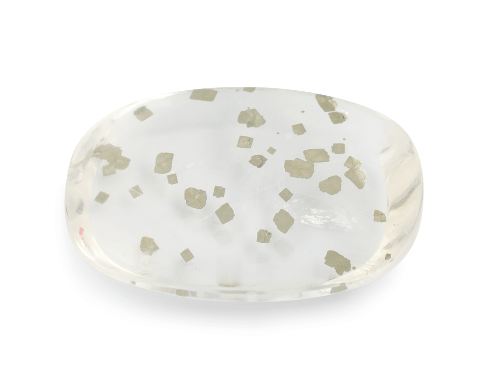 [QZX3348] Quartz w Pyrite 34x26mm Cushion 