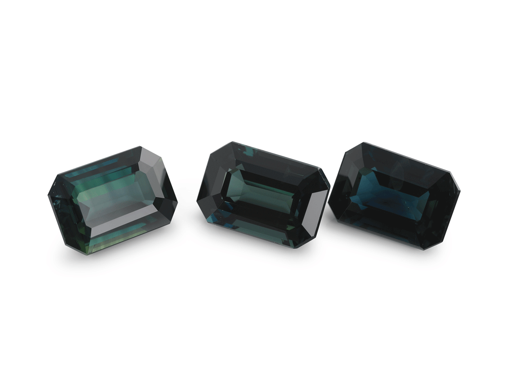 Sapphire Green/Teal Parti 6x4mm Emerald Cut