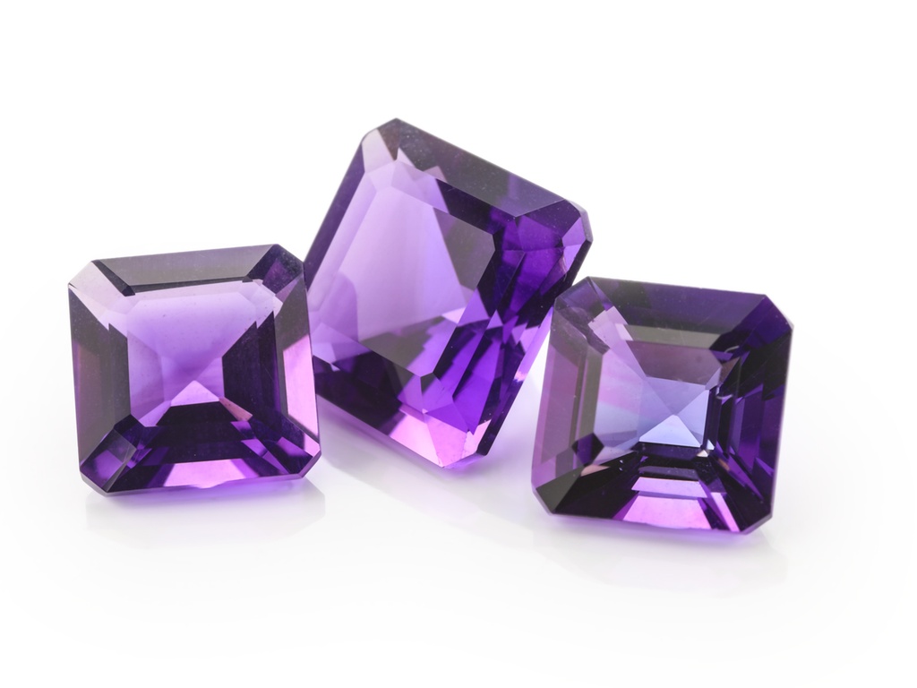 Amethyst Mid-to-Strong - Square Emerald Cut