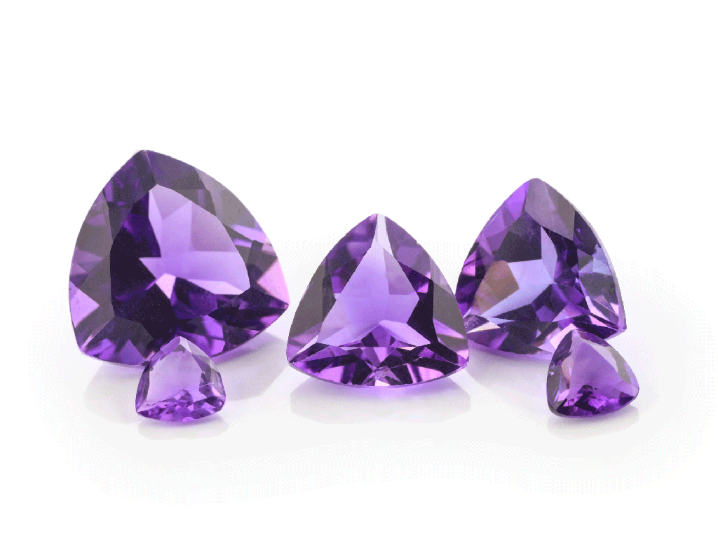 Amethyst Mid-to-Strong - Trilliant Cut
