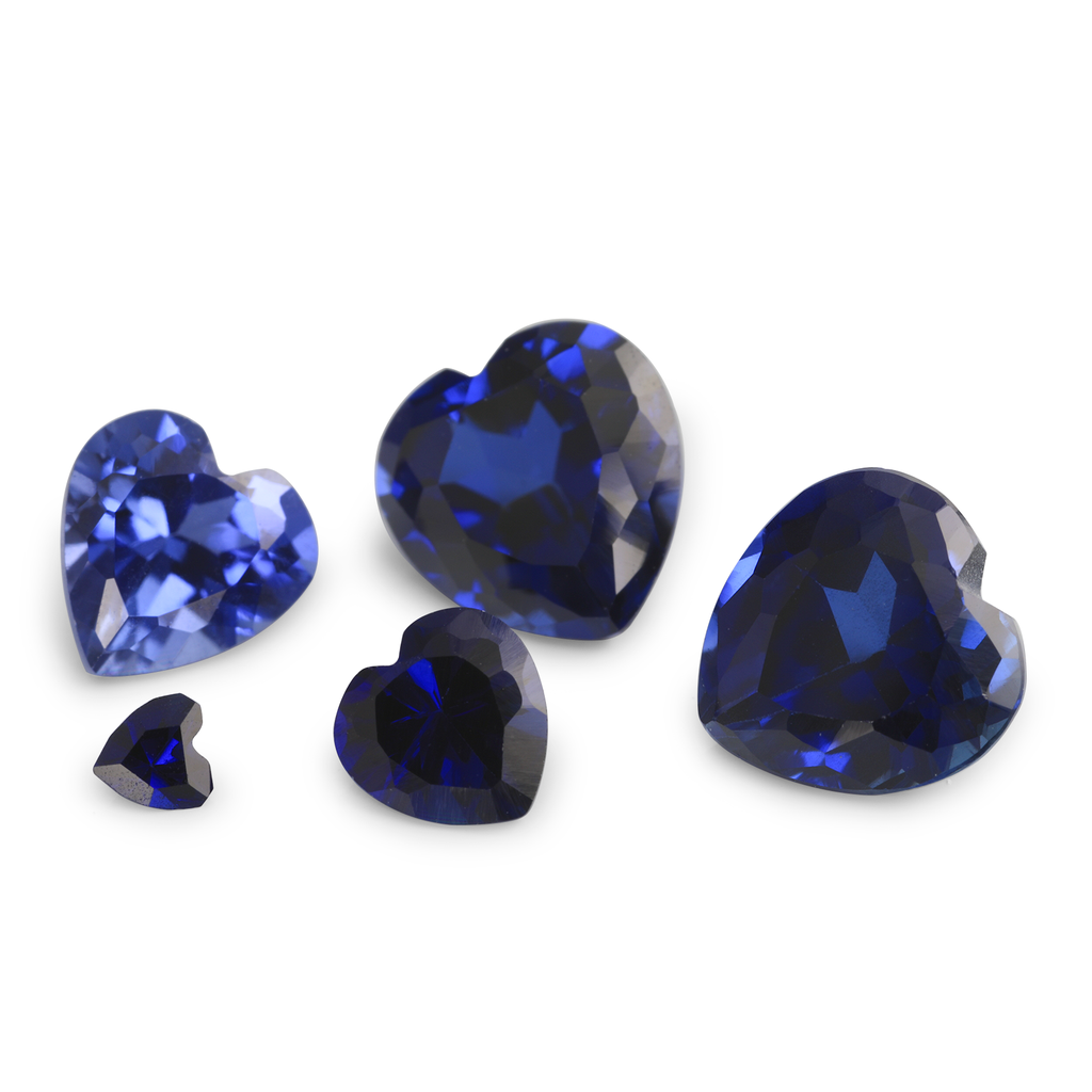 Synthetic Sapphire Blue Corundum - Heart Shape