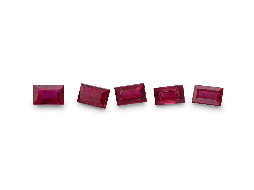 Ruby Bright Red 3x2mm Baguette