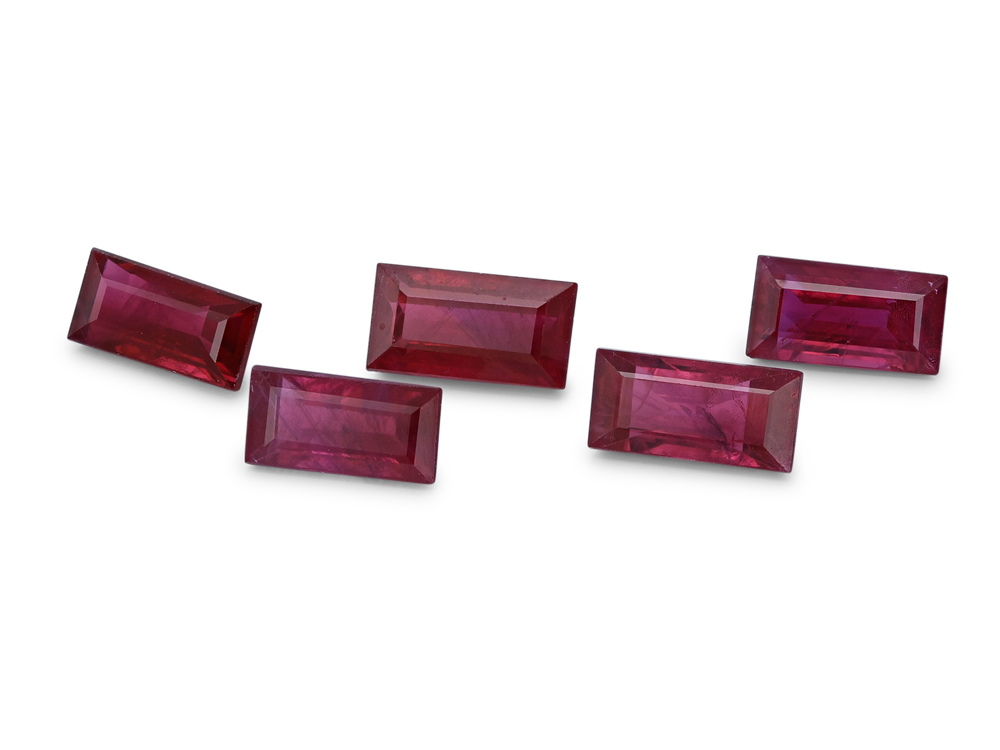 RB05025A - Ruby Red 5x2.5mm Baguette 