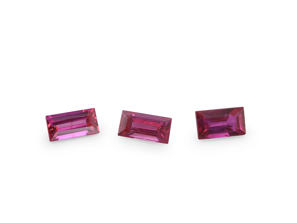 Ruby 4x2mm Baguette Good Pink Red