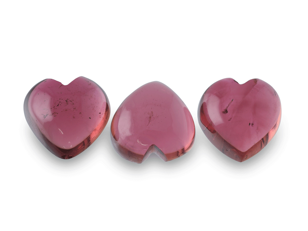 Pink Tourmaline 6.5mm Heart Cabochon 