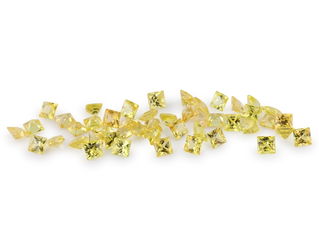 [SYTQP0175] Beryllium Treated Sapphire 1.75mm Princess Cut Yellow