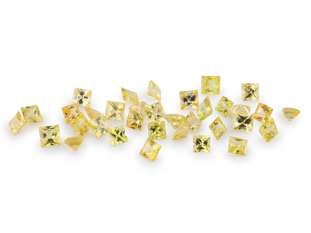 [SYTQP02] Beryllium Treated Sapphire 2.00mm Princess Cut Yellow