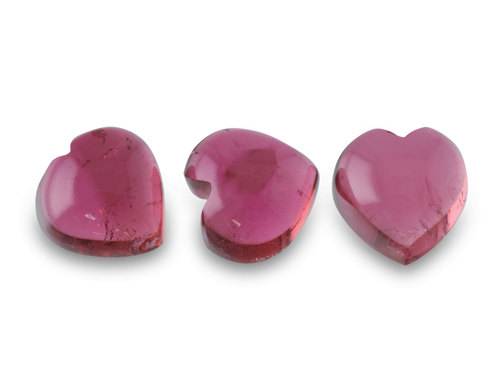 Pink Tourmaline 6mm Cabochon Heart Shape 1st Grade