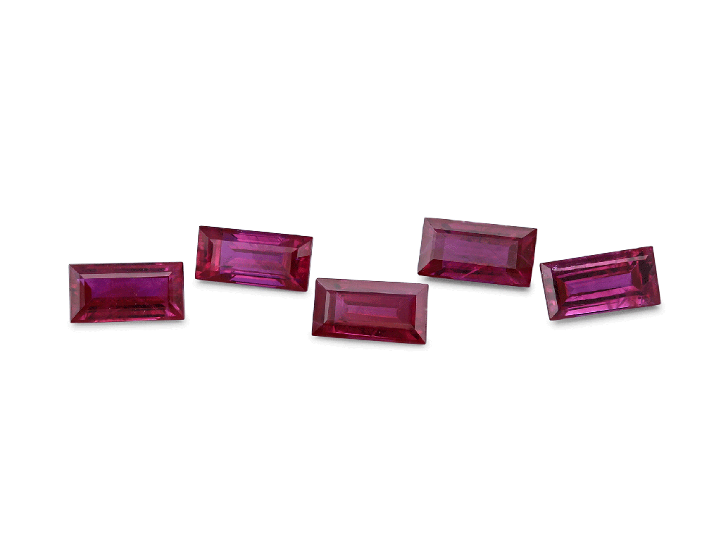 Ruby 4x2mm Baguette Bright Red Good Quality 