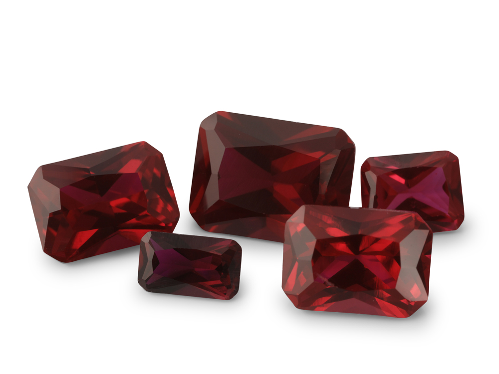 Synthetic Ruby (Dark Red Corundum) - Radiant Cut
