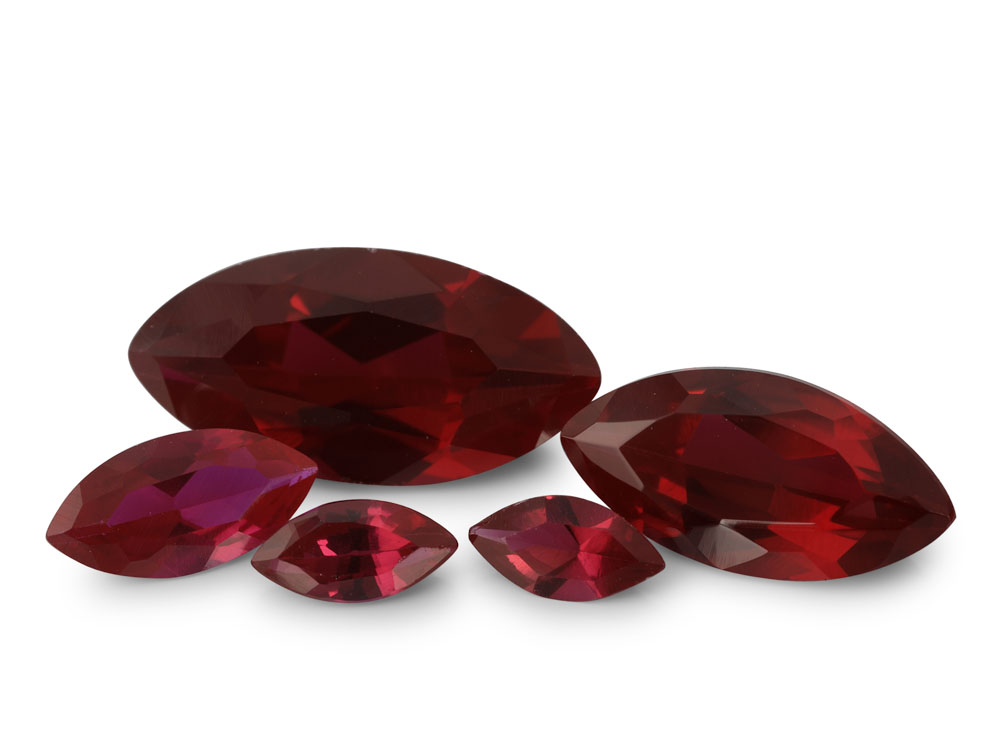Synthetic Corundum Dark Red Ruby - Marquise