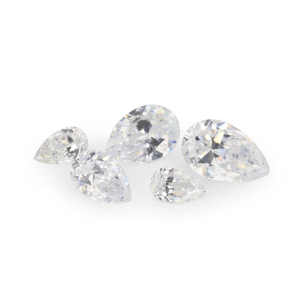 Signity Cubic Zirconia Pear White