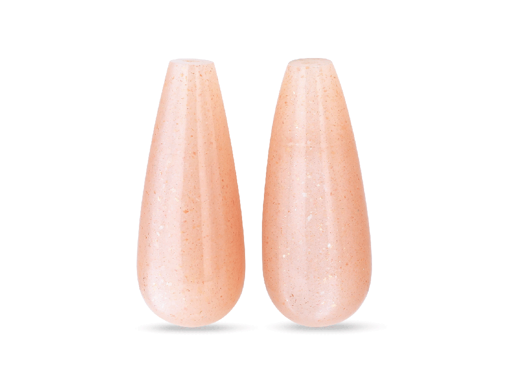 Peach Moonstones 20x8mm Polished Drops