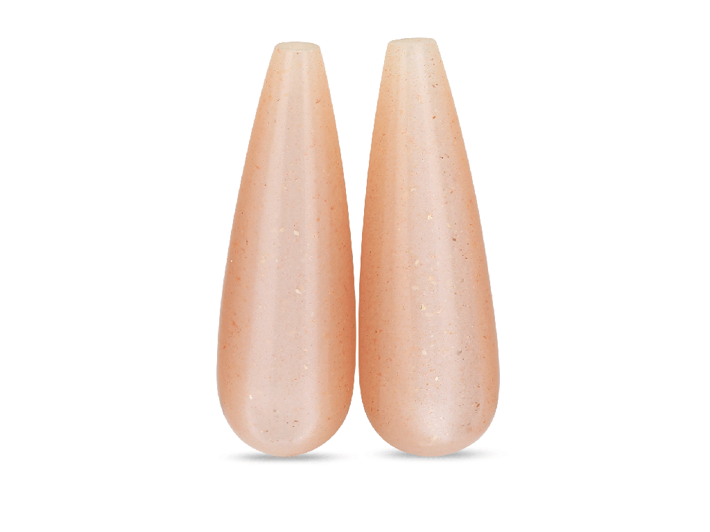 Peach Moonstones 30x10mm Polished Drops