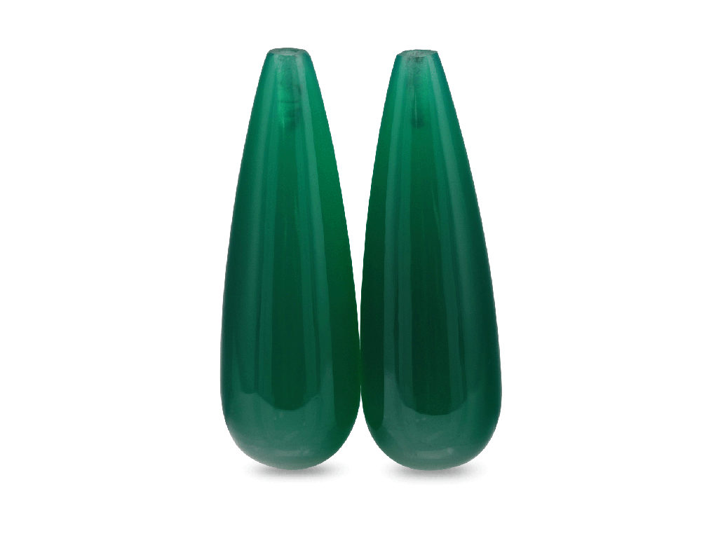 Dyed Green Agate 30x10mm Polished Drops