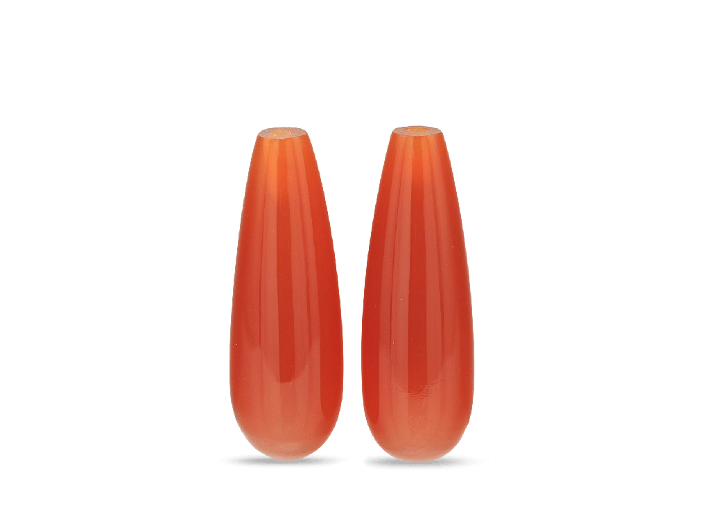 Orange Carnelian 18x6mm Polished Drops