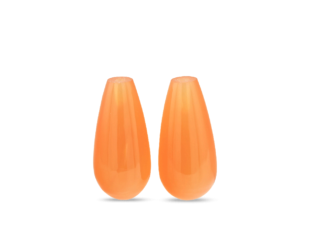 Orange Carnelian 15x7mm Polished Drops