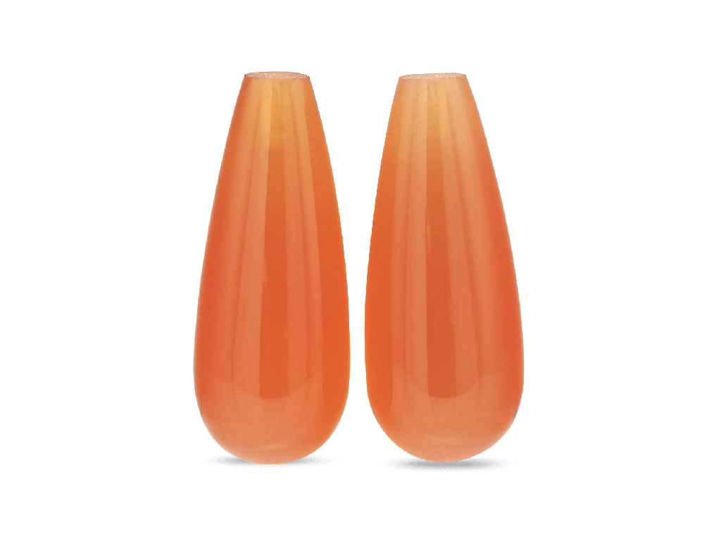 Orange Carnelian 20x8mm Polished Drops