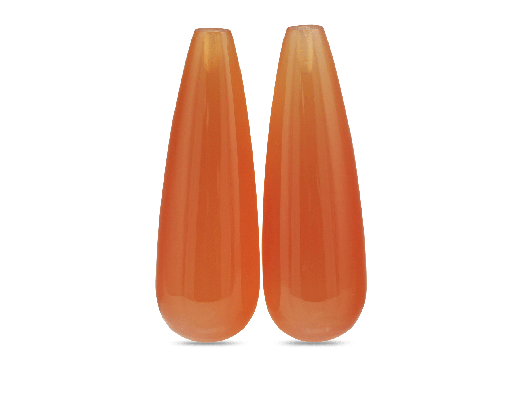 Orange Carnelian 30x10mm Polished Drops