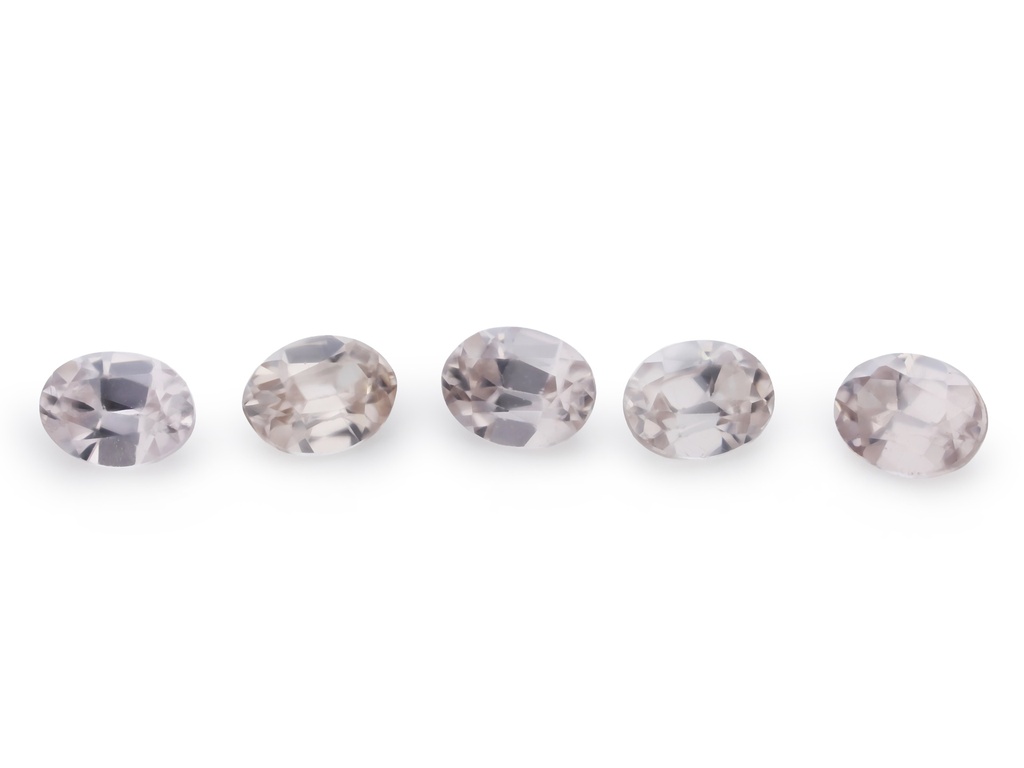 [WZVB0403X1] Rubyvale Zircon 4x3mm+/- Oval Set of 5