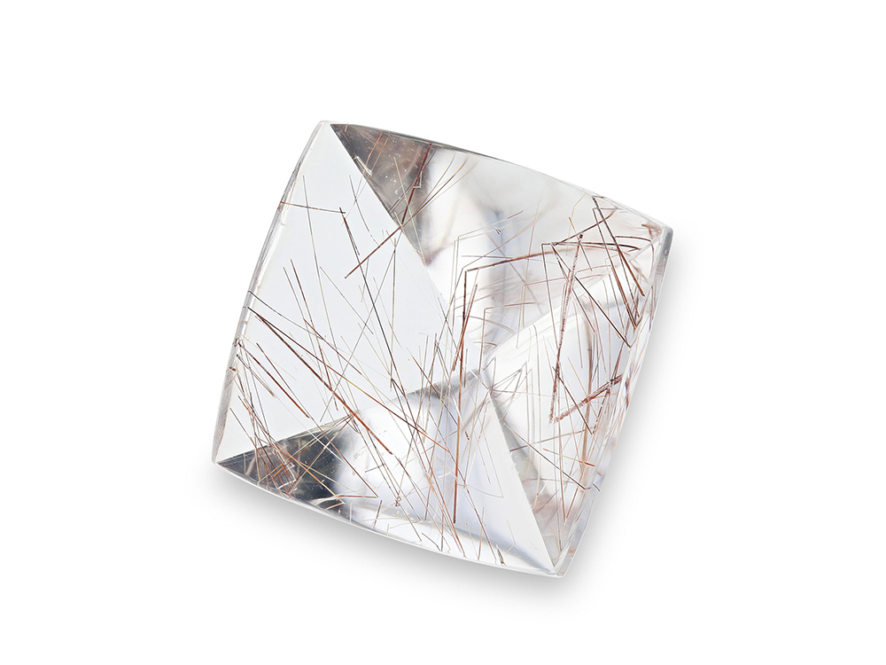 Quartz with Red Rutile 20.5x19.5mm Rectangle