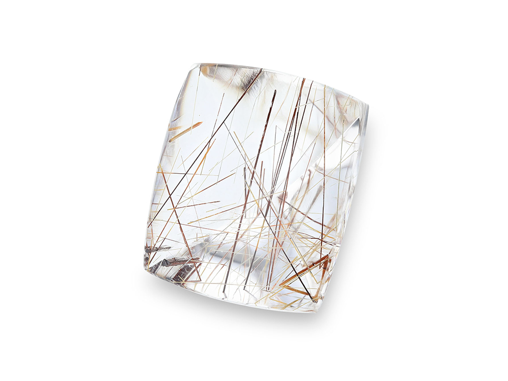 Quartz with Red Rutile 17x15mm Rectangle