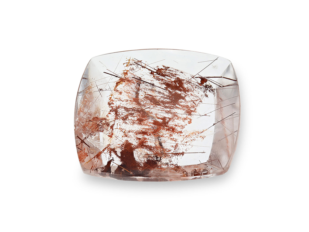 Quartz with Red Rutile 21.5x19mm Rectangle